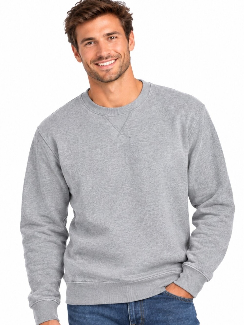 Nwt Men's Goodfellow 100% Cotton Crewneck Sweatshirt - Light Gray (Sz:xxl).